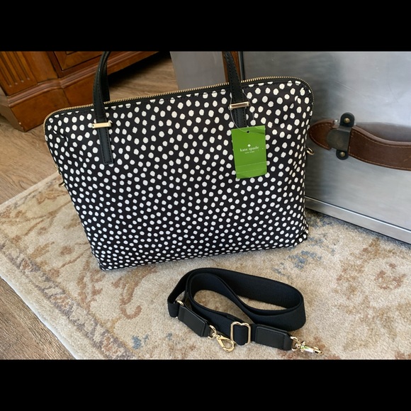 Beautiful black and white dot Kate Spade ♠️ hobo - Picture 3 of 13